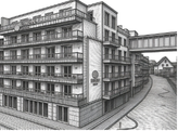 Architekturzeichnung des neuen Bellevue