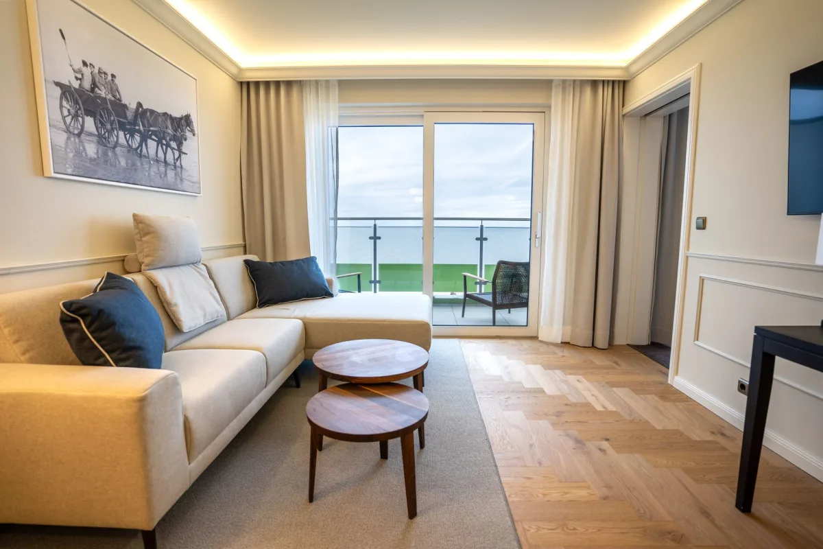 Helle Suite im Bellevue mit Blick zur Nordsee